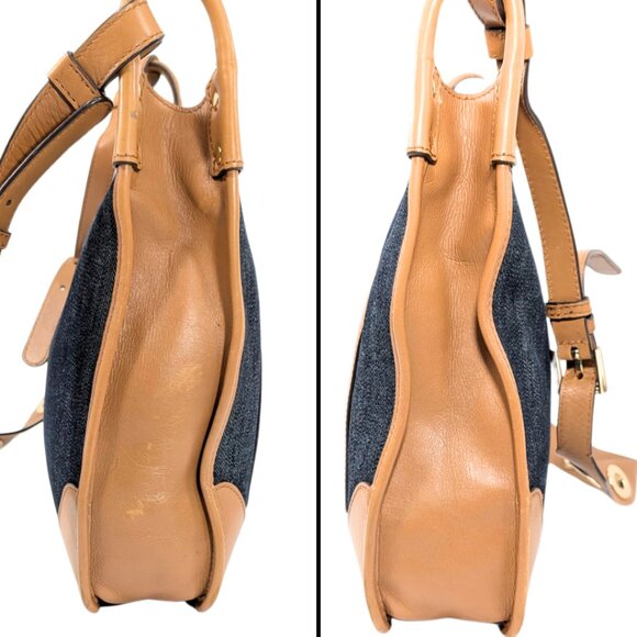 Michael Kors Sullivan North South Large Messenger Denim Leather Purse - Picture 4 of 10